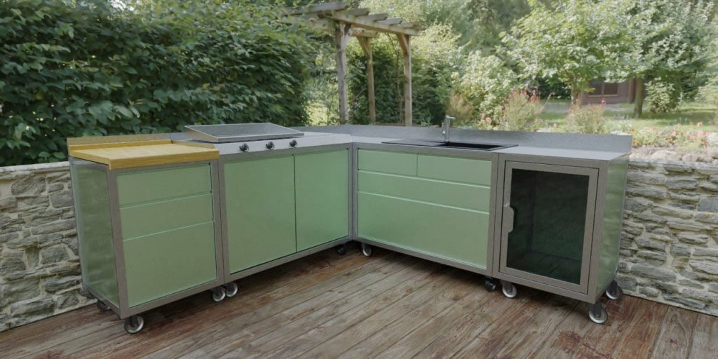 Cuisine modulable extérieure, Hyperespaces Cuisine modulable extérieure sur mesure, Hyperespaces